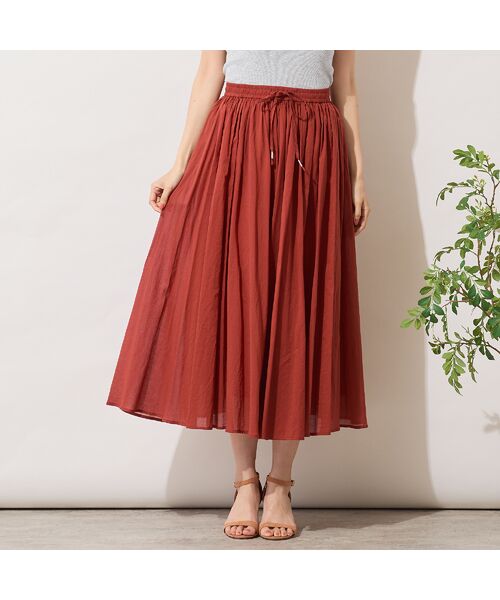 PISANO / ピサーノ ミニ・ひざ丈スカート | 【手洗いOK・綿100％】綿シフォンスカート | 詳細9