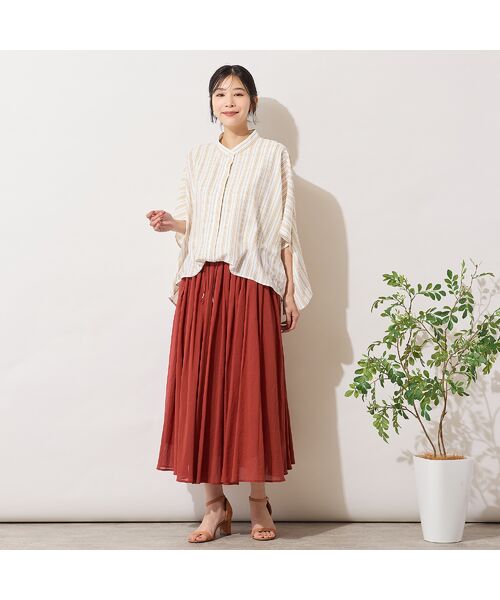 PISANO / ピサーノ ミニ・ひざ丈スカート | 【手洗いOK・綿100％】綿シフォンスカート | 詳細10