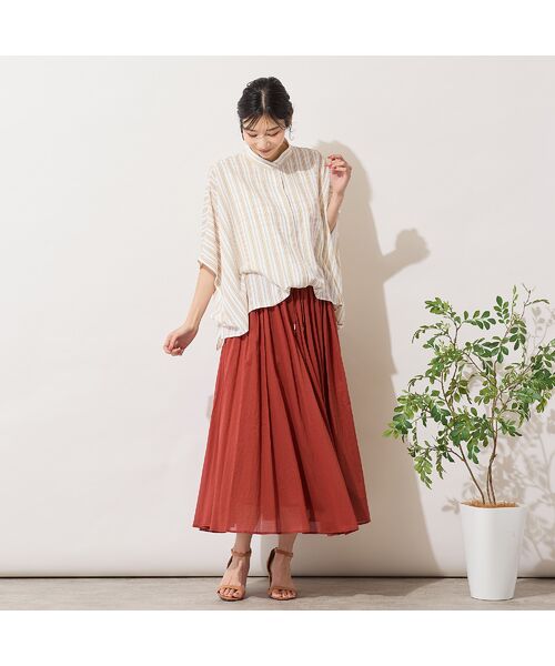 PISANO / ピサーノ ミニ・ひざ丈スカート | 【手洗いOK・綿100％】綿シフォンスカート | 詳細12