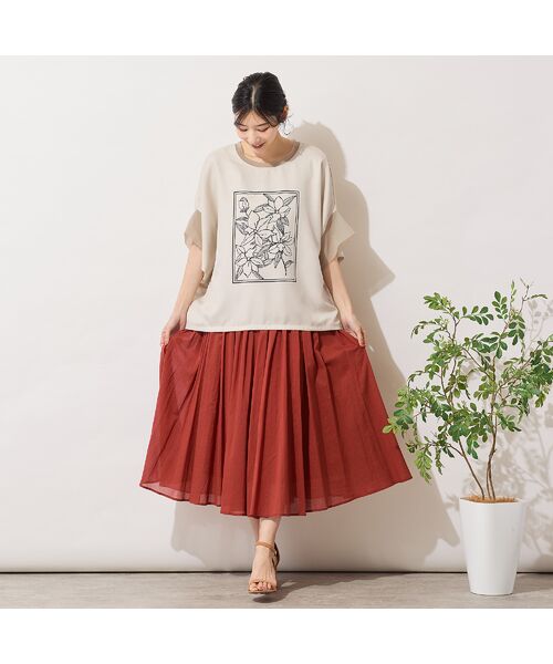 PISANO / ピサーノ ミニ・ひざ丈スカート | 【手洗いOK・綿100％】綿シフォンスカート | 詳細13