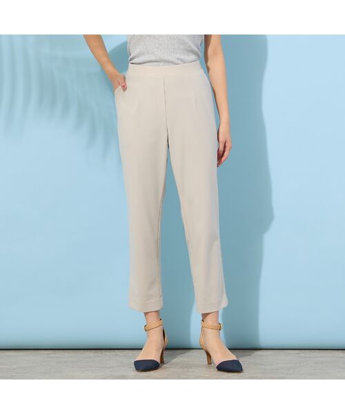 PISANO / ピサーノ ショート・ハーフ・半端丈パンツ | 【手洗いOK・接触冷感・吸水速乾・UVカット】クロップト丈ストレートスリムパンツ | 詳細1