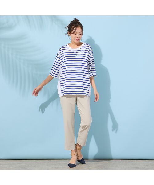 PISANO / ピサーノ ショート・ハーフ・半端丈パンツ | 【手洗いOK・接触冷感・吸水速乾・UVカット】クロップト丈ストレートスリムパンツ | 詳細3