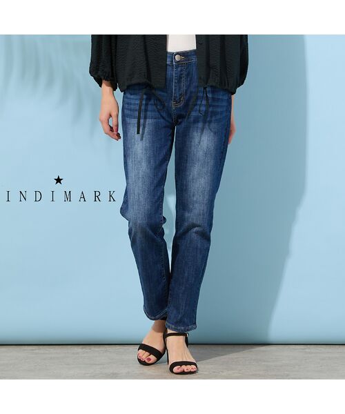 PISANO / ピサーノ デニムパンツ | 【手洗いOK・INDIMARKコラボ】ボーイフレンドパンツ（ダークブルー）