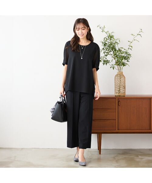 PISANO / ピサーノ その他パンツ | 【手洗いOK・セットアップ対応】フロントピンタックワイドパンツ | 詳細5