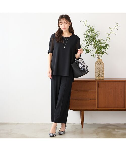 PISANO / ピサーノ その他パンツ | 【手洗いOK・セットアップ対応】フロントピンタックワイドパンツ | 詳細6