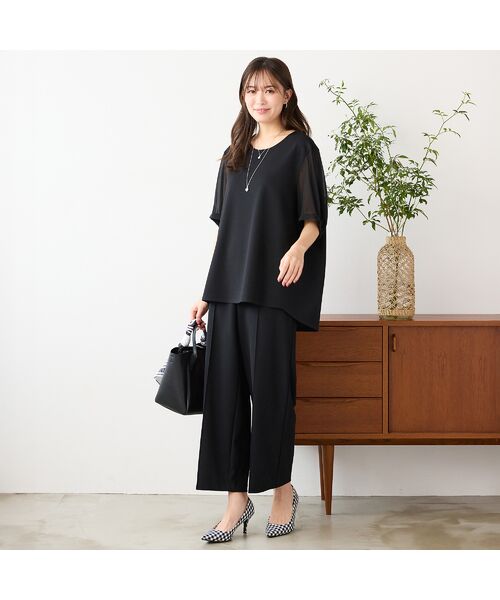 PISANO / ピサーノ その他パンツ | 【手洗いOK・セットアップ対応】フロントピンタックワイドパンツ | 詳細7