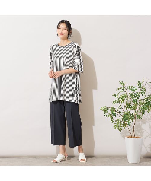 PISANO / ピサーノ ショート・ハーフ・半端丈パンツ | 【手洗いOK・接触冷感・吸水速乾・紫外線抑制】ワイドストレートパンツ | 詳細10