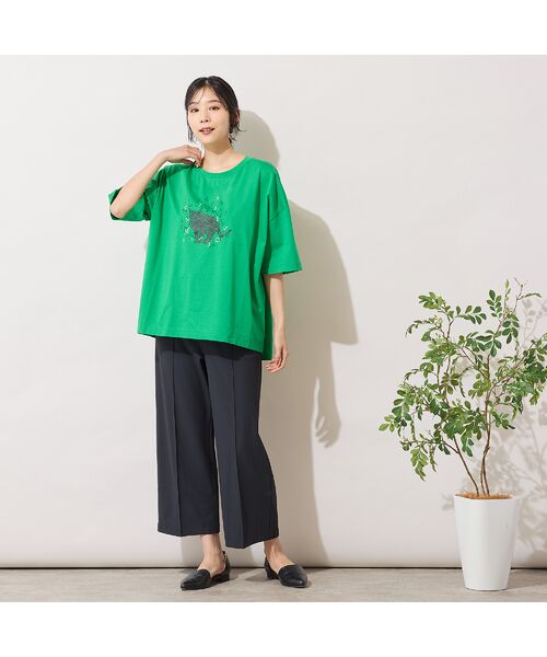 PISANO / ピサーノ ショート・ハーフ・半端丈パンツ | 【手洗いOK・接触冷感・吸水速乾・紫外線抑制】ワイドストレートパンツ | 詳細12