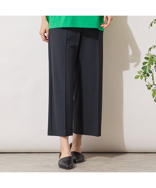 PISANO / ピサーノ ショート・ハーフ・半端丈パンツ | 【手洗いOK・接触冷感・吸水速乾・紫外線抑制】ワイドストレートパンツ（ブラック）