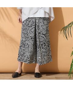 PISANO / ピサーノ ショート・ハーフ・半端丈パンツ | 【手洗いOK・セットアップ対応】ペイズリープリントイージーパンツ