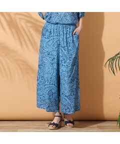 PISANO / ピサーノ ショート・ハーフ・半端丈パンツ | 【手洗いOK・セットアップ対応】ペイズリープリントイージーパンツ