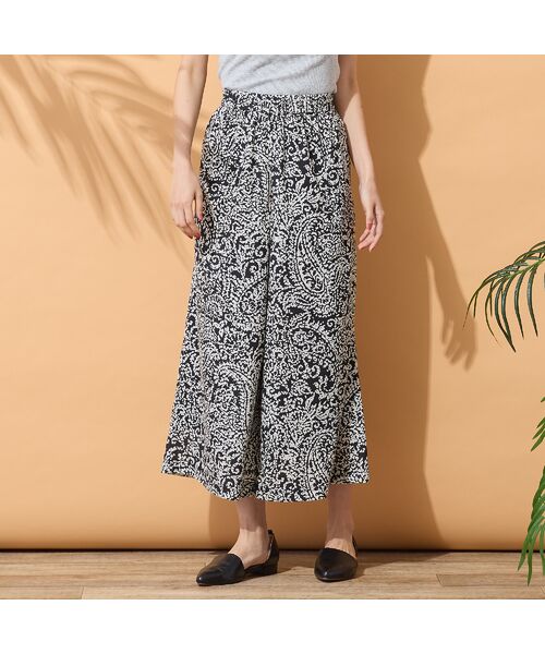 PISANO / ピサーノ ショート・ハーフ・半端丈パンツ | 【手洗いOK・セットアップ対応】ペイズリープリントイージーパンツ | 詳細3