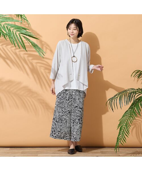 PISANO / ピサーノ ショート・ハーフ・半端丈パンツ | 【手洗いOK・セットアップ対応】ペイズリープリントイージーパンツ | 詳細4