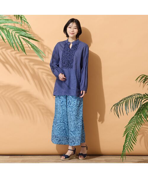 PISANO / ピサーノ ショート・ハーフ・半端丈パンツ | 【手洗いOK・セットアップ対応】ペイズリープリントイージーパンツ | 詳細7