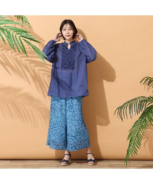 PISANO / ピサーノ ショート・ハーフ・半端丈パンツ | 【手洗いOK・セットアップ対応】ペイズリープリントイージーパンツ | 詳細8