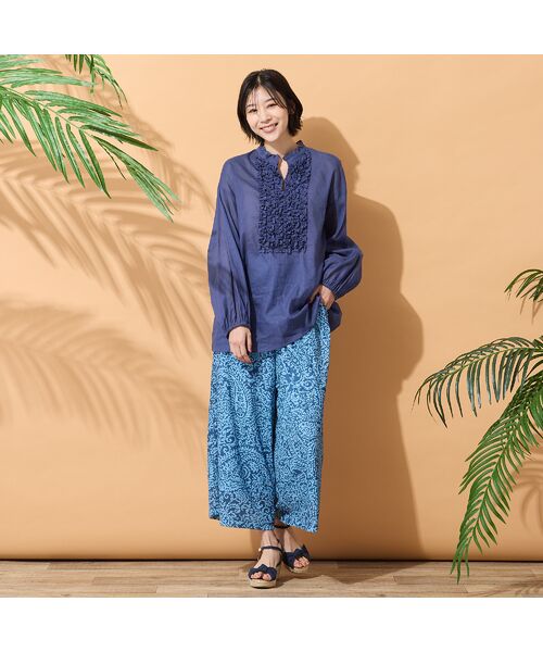 PISANO / ピサーノ ショート・ハーフ・半端丈パンツ | 【手洗いOK・セットアップ対応】ペイズリープリントイージーパンツ | 詳細9