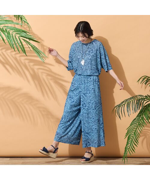 PISANO / ピサーノ ショート・ハーフ・半端丈パンツ | 【手洗いOK・セットアップ対応】ペイズリープリントイージーパンツ | 詳細10