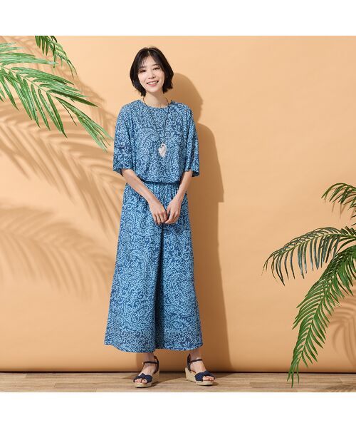 PISANO / ピサーノ ショート・ハーフ・半端丈パンツ | 【手洗いOK・セットアップ対応】ペイズリープリントイージーパンツ | 詳細11