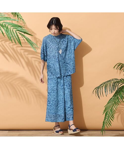 PISANO / ピサーノ ショート・ハーフ・半端丈パンツ | 【手洗いOK・セットアップ対応】ペイズリープリントイージーパンツ | 詳細13