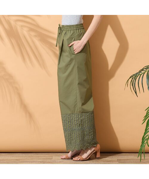 PISANO / ピサーノ その他パンツ | 【手洗いOK・セットアップ対応】カットワーク刺繍タックワイドパンツ | 詳細4