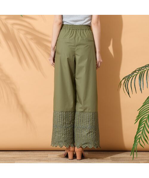 PISANO / ピサーノ その他パンツ | 【手洗いOK・セットアップ対応】カットワーク刺繍タックワイドパンツ | 詳細5