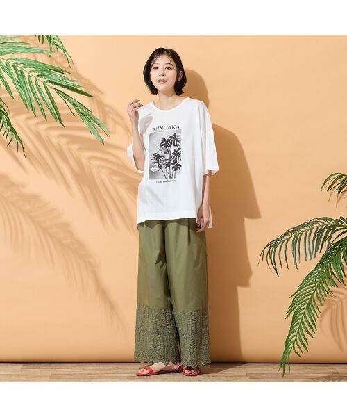 PISANO / ピサーノ その他パンツ | 【手洗いOK・セットアップ対応】カットワーク刺繍タックワイドパンツ | 詳細6