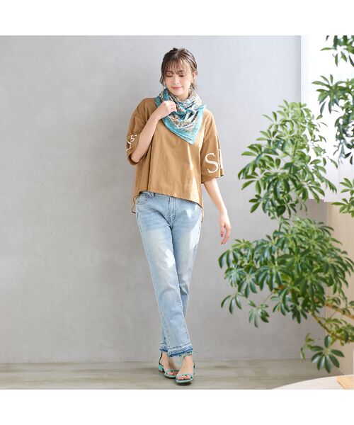 PISANO / ピサーノ カットソー | 【手洗いOK・紫外線防止・接触冷感】『Soleil』袖プリントカットソー | 詳細9