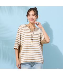 PISANO / ピサーノ カットソー | 【手洗いOK・綿100％】ボーダーリラックスカットソー