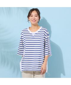 PISANO / ピサーノ カットソー | 【手洗いOK・綿100％】ボーダーリラックスカットソー