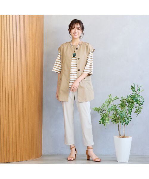 PISANO / ピサーノ カットソー | 【手洗いOK・綿100％】ボーダーリラックスカットソー | 詳細5