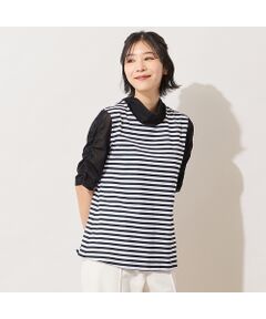 PISANO / ピサーノ カットソー | 【手洗いOK】チュール配色ギャザースリーブカットソー