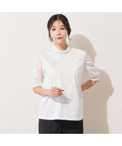 PISANO / ピサーノ カットソー | 【手洗いOK】チュール配色ギャザースリーブカットソー