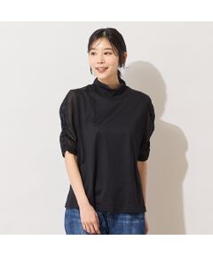 PISANO / ピサーノ カットソー | 【手洗いOK】チュール配色ギャザースリーブカットソー