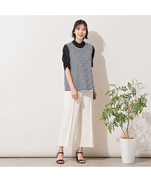 PISANO / ピサーノ カットソー | 【手洗いOK】チュール配色ギャザースリーブカットソー | 詳細6