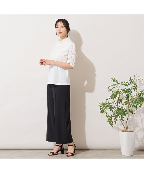 PISANO / ピサーノ カットソー | 【手洗いOK】チュール配色ギャザースリーブカットソー | 詳細9