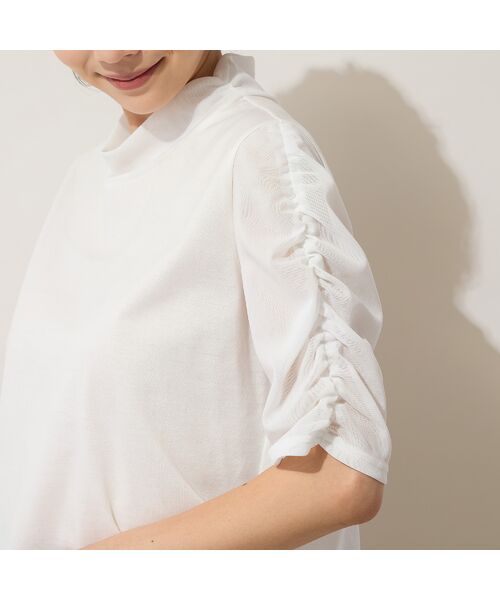 PISANO / ピサーノ カットソー | 【手洗いOK】チュール配色ギャザースリーブカットソー | 詳細13