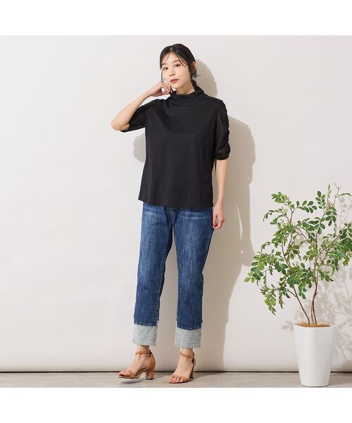 PISANO / ピサーノ カットソー | 【手洗いOK】チュール配色ギャザースリーブカットソー | 詳細16