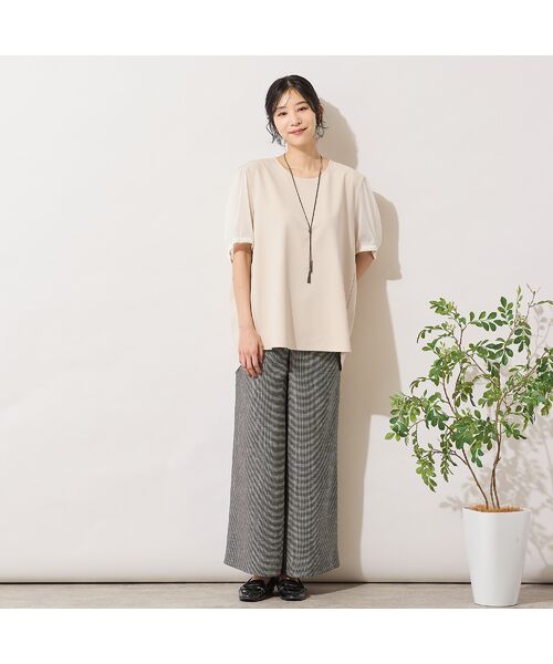 PISANO / ピサーノ カットソー | 【手洗いOK・セットアップ対応】シフォンパフスリーブカットソー | 詳細3