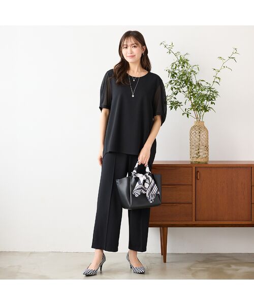 PISANO / ピサーノ カットソー | 【手洗いOK・セットアップ対応】シフォンパフスリーブカットソー | 詳細12