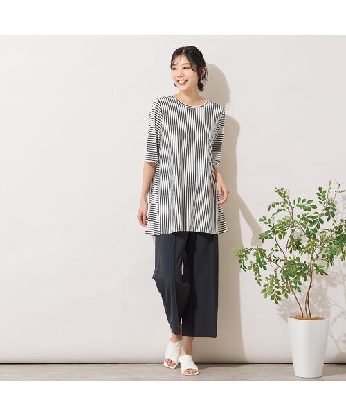 PISANO / ピサーノ カットソー | 【手洗いOK・接触冷感】切り替えボーダーカットソー | 詳細1