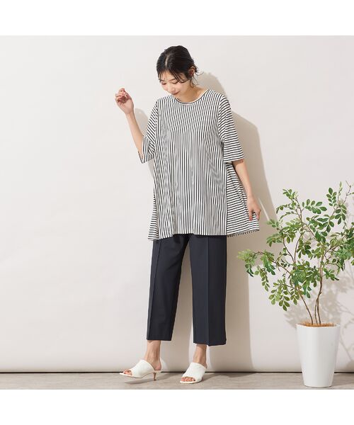 PISANO / ピサーノ カットソー | 【手洗いOK・接触冷感】切り替えボーダーカットソー | 詳細3