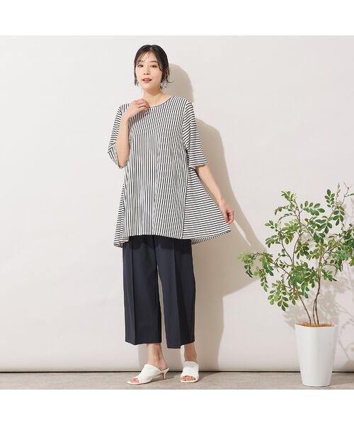 PISANO / ピサーノ カットソー | 【手洗いOK・接触冷感】切り替えボーダーカットソー | 詳細4