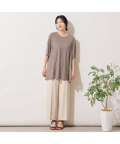 PISANO / ピサーノ カットソー | 【手洗いOK・接触冷感】切り替えボーダーカットソー | 詳細8