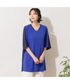 PISANO / ピサーノ カットソー | 【手洗いOK・接触冷感】バイカラー切り替えVネックチュニック