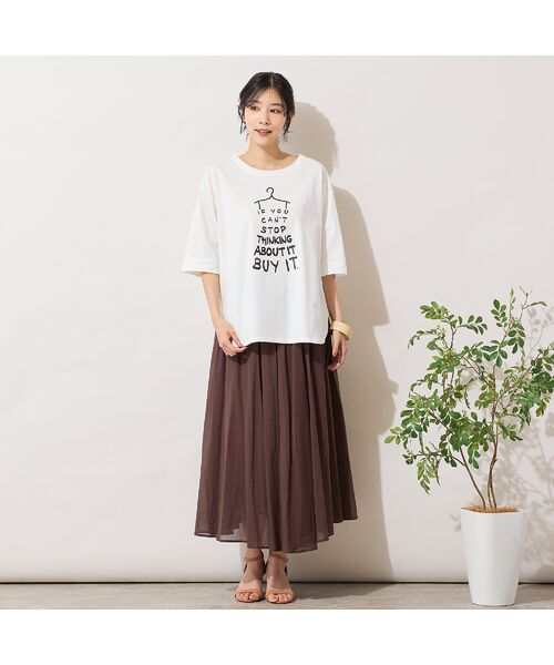 PISANO / ピサーノ カットソー | 【手洗いOK・綿100％・接触冷感】ロゴドレスプリントTシャツ | 詳細1