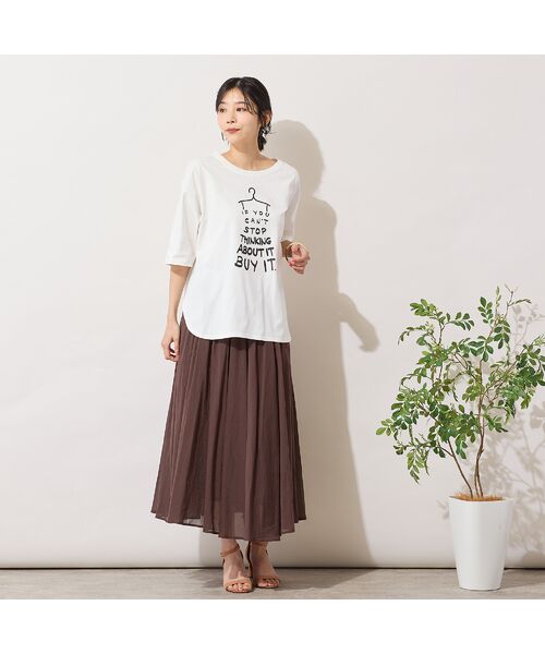 PISANO / ピサーノ カットソー | 【手洗いOK・綿100％・接触冷感】ロゴドレスプリントTシャツ | 詳細2