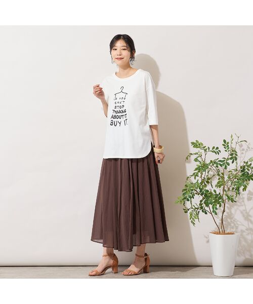 PISANO / ピサーノ カットソー | 【手洗いOK・綿100％・接触冷感】ロゴドレスプリントTシャツ | 詳細3