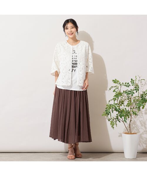 PISANO / ピサーノ カットソー | 【手洗いOK・綿100％・接触冷感】ロゴドレスプリントTシャツ | 詳細4