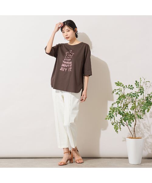 PISANO / ピサーノ カットソー | 【手洗いOK・綿100％・接触冷感】ロゴドレスプリントTシャツ | 詳細9