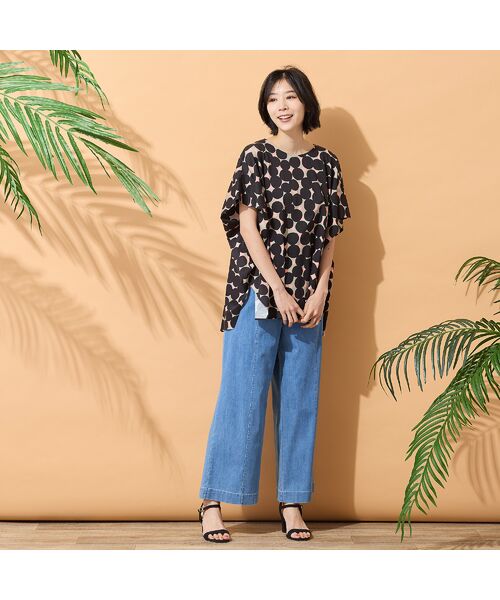 PISANO / ピサーノ カットソー | 【手洗いOK・綿100％】マルチドットプリントパワーショルダートップ | 詳細2